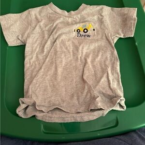 Gray Kids T-Shirt with Embroidered “Drew” Truck Design